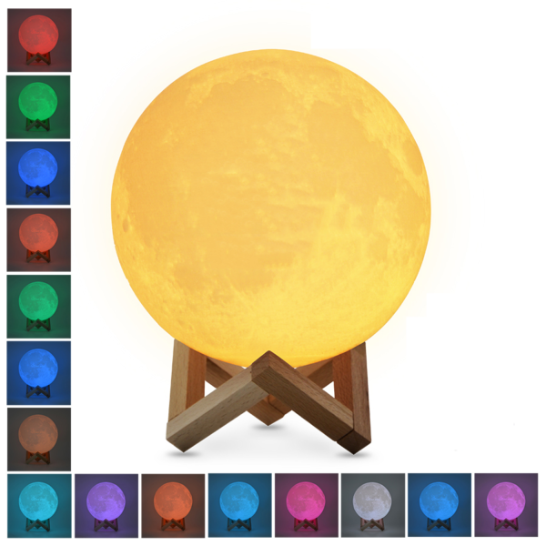 Dotyková LED stolní lampička ve tvaru měsíce - 16-colors-with-remot, 10cm