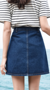 Dámská džínová sukně s vysokým pasem - Denim-blue, Xxl