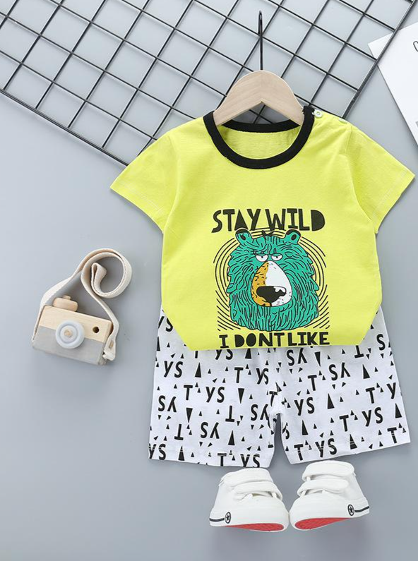 Letní dětská bavlněná souprava trička a šortek