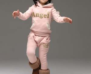 Dětská sportovní souprava s kapucí a andělskými křídly - Gray, 4-roky