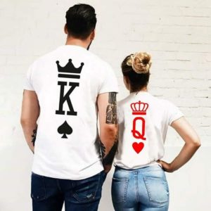 Luxusní trička s krátkým rukávem KING a QUEEN pro páry