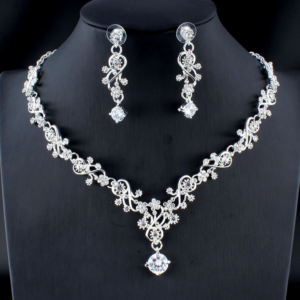 Set dámských svatebních šperků - náhrdelník + náušnice