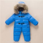 Dětská kombinéza do sněhu s kožíškem na kapuci - Navy-blue, 24m