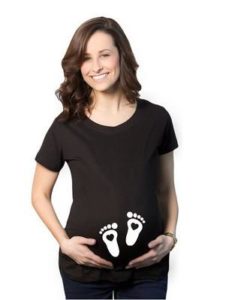 Vtipná těhotenská trička s potiskem na bříšku - 8, Xxxl