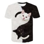 Dámské tričko s 3D potiskem kočky - White, Xxl