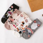 Dámské ponožky s roztomilými motivy zvířátek - Varianta-4, One-size