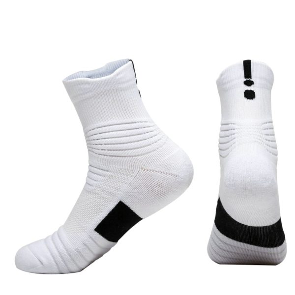 Běžecké vysoké bavlněné protiskluzové ponožky - Bila