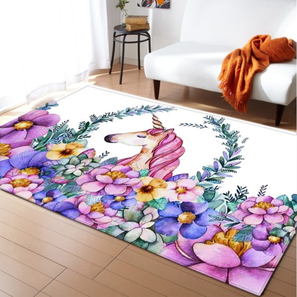 Měkký koberec s motivem jednorožce - 9, 80-cm-x-120-cm