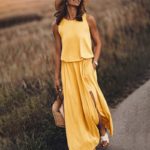 Dámské letní módní maxi šaty Whitney - Yellow, 3xl