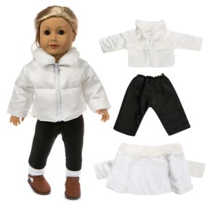 Stylové zimní oblečení pro panenku (Bílá)