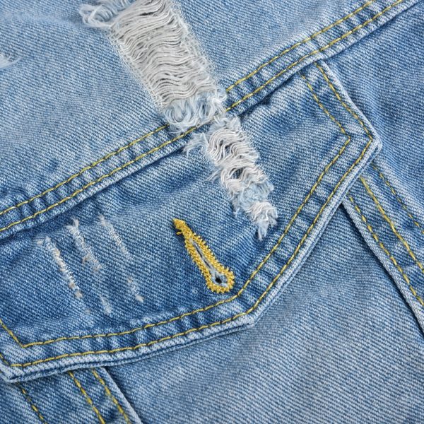Dámská džínová bunda ve stylu Vintage - Svetlemodra, Xxl