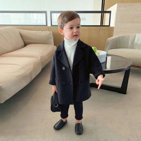 Chlapecký trenčkot kabát s límce a zapínáním na knoflíky - Champagne, 4-roky