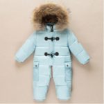 Dětská kombinéza do sněhu s kožíškem na kapuci - Navy-blue, 24m