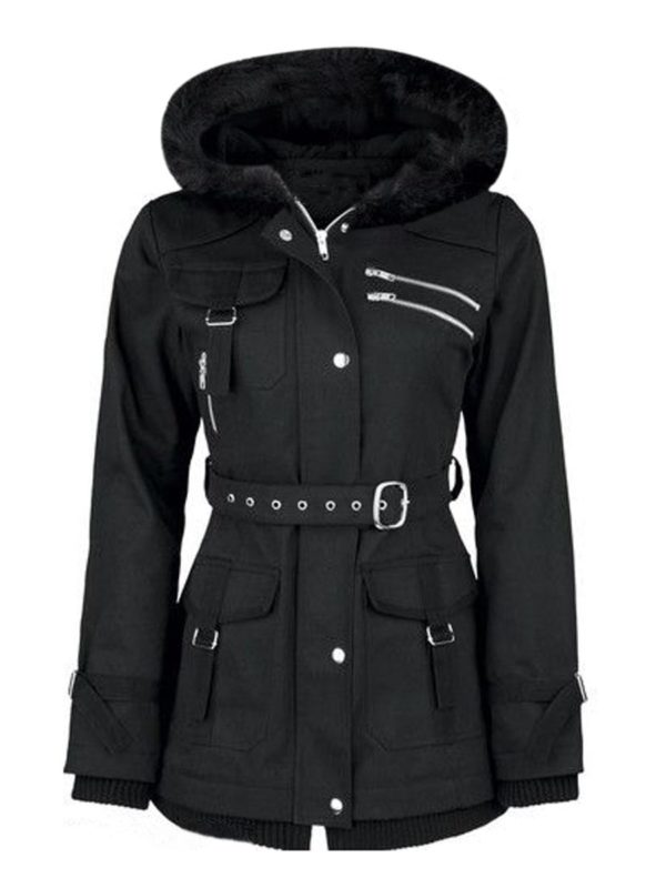 Dámský luxusní zimní kabátek Aine - Black, Xl