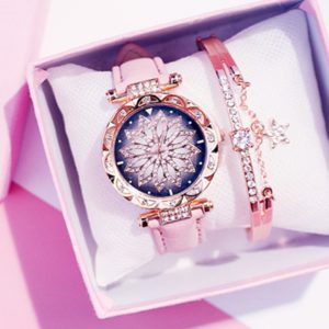 Luxusní dámské hodinky s třpytky a náramkem