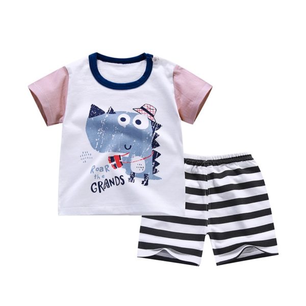 Bavlněný letní dětský set šortek a trička - B61, 36-48-mesicu