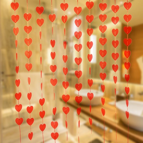Valentýnská závěsná srdce - dekorace - 5set-7x7cm