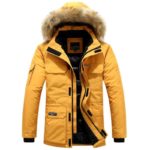 Pánská zimní bunda s kapucí a kožichem - 6xl, Navy-blue