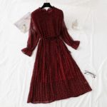 Elegantní šifonové dámské šaty s puntíky - Ruzova, Xxl