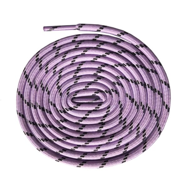 Kulaté zavazovací tkaničky - Violet-with-black, 160cm