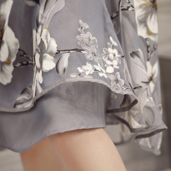 Elegantní dámské šaty s květinovým motivem - Svetle-seda, Xxl