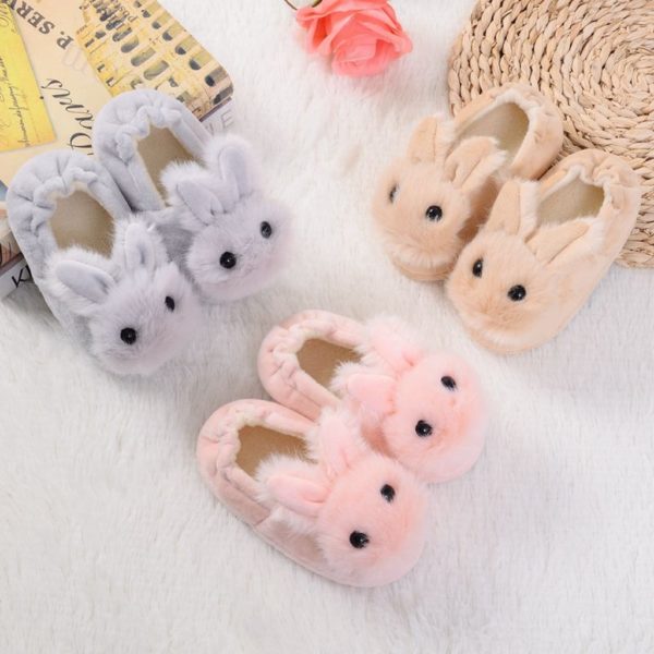 Dětské domácí boty ve tvaru králíka - Pink, 8-5-9years