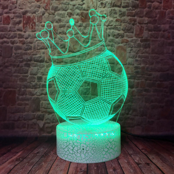 3D lampa ve tvaru fotbalového míče - Style-4, Crack-control-16-col