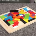 Dřevěné barevné 3D puzzle - škola hrou  (3D Puzzle)