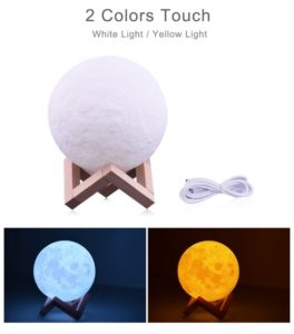 3D lampa ve tvaru měsíce - 3-colors-tap, Moon-12cm4-72in
