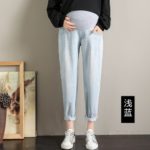 Dámské pohodlné těhotenské džíky - Svetle-modra, 3xl