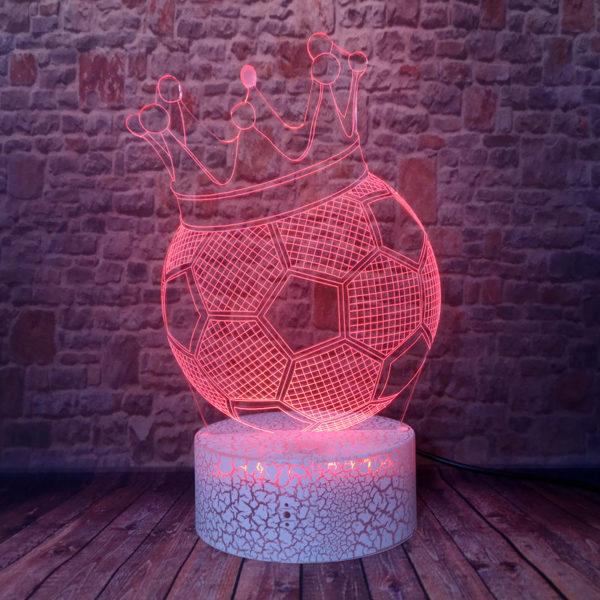 3D lampa ve tvaru fotbalového míče - Style-4, Crack-control-16-col