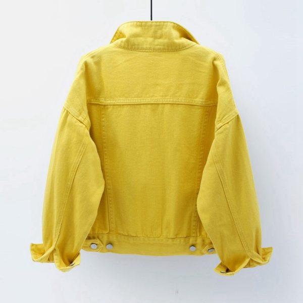 Dámská stylová denimová bunda - Yellow, Xxxl