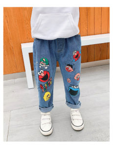 Roztomilé dětské džínové kalhoty - Seda, 6-let