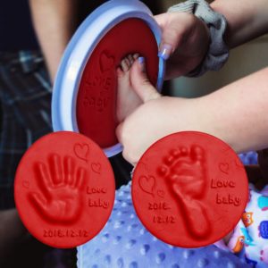 Dětská hlína na obtiskování dlaní a chodidel novorozenců s kulatým boxem