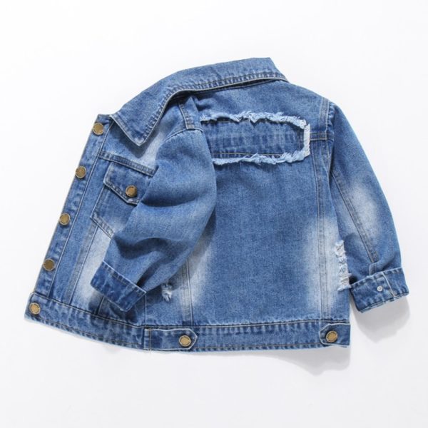 Módní dětská džínová bunda s trhaným vzhledem - Modra, 6-let