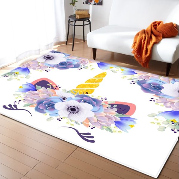 Měkký koberec s motivem jednorožce - 9, 80-cm-x-120-cm