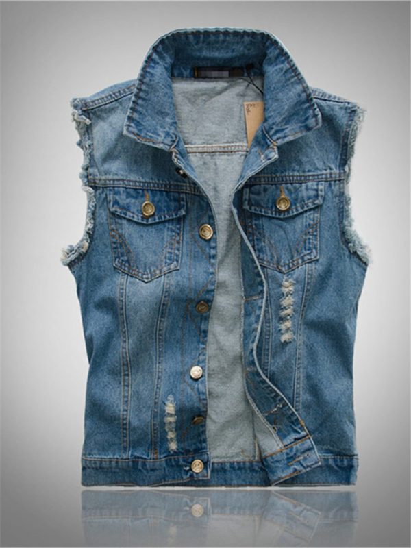 Pánská retro džínová vesta - 4, 4xl