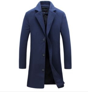 Pánský trendy polodlouhý kabát Perrie - Navy, 5xl