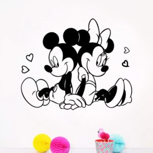 Krásná samolepka na zeď Mickey Mouse (Černá 58cm X 70cm)