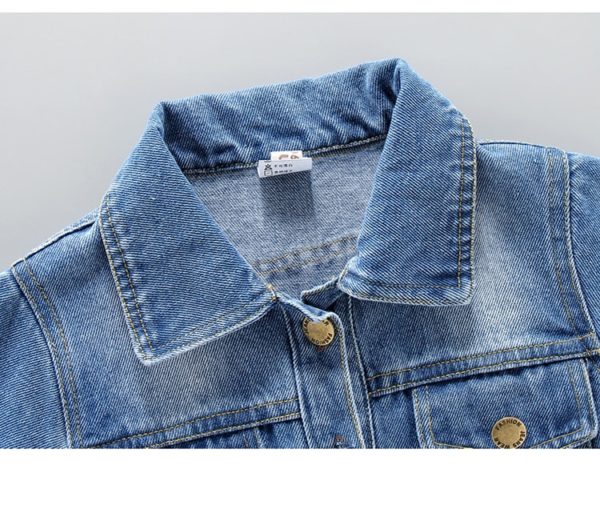 Módní dětská džínová bunda s trhaným vzhledem - Modra, 6-let