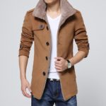 Pánský stylový podzimní kabát s límcem Brandan