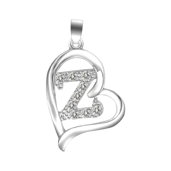 Náhrdelník s písmenem ve tvaru srdce - R-silver