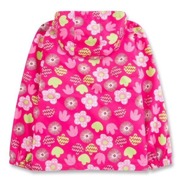 Jarní, podzimní květinová dívčí flísová nepromokavá bunda - Pink-rose, 12-let