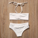 Dívčí dvoudílné plavky s tunikovou blůzkou - White, 140