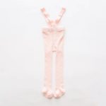 Zateplené dětské punčocháče s kšandami - Light-pink, 24m