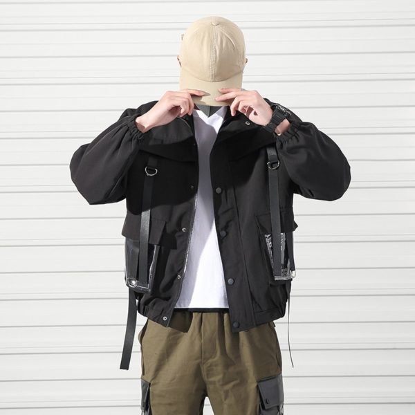 Pánská zajímavá hip-hop bunda s kapsami