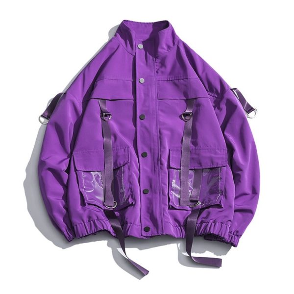 Pánská zajímavá hip-hop bunda s kapsami - Zluta, 5xl