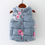Zimní dětská vesta s květinovým vzorem - Vest-05, 10let