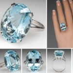 Luxusní dámský prsten s akvamarínem - Modra, 10