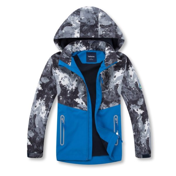 Dětská podzimní stylová bunda s kapucí - Navy-blue, 12-let